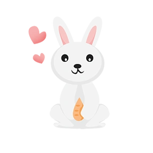 卡通可爱动物小白兔胡萝卜爱心