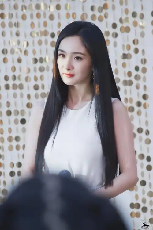 杨幂及腰黑长直发