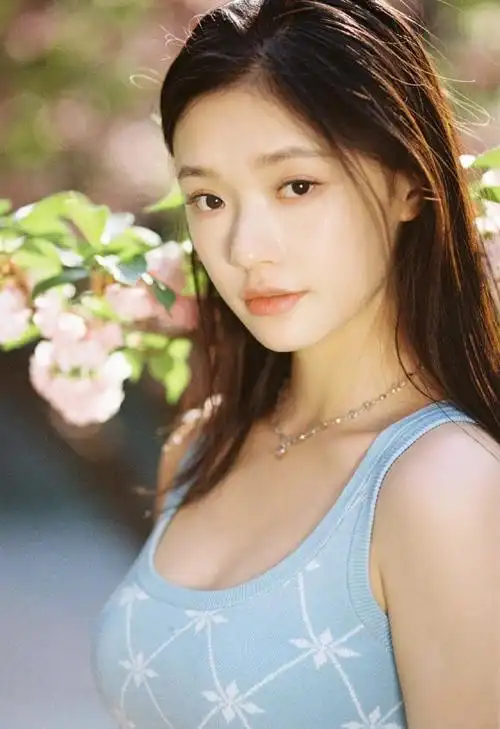 林允夏日野餐照清纯可人穿吊带秀精致锁骨