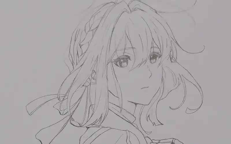 【手绘】紫罗兰永恒花园 临摹 薇尔利特线稿