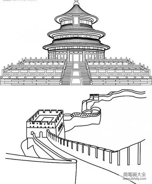 关于故宫的简笔画图片(2)_建筑简笔画-简笔画大全