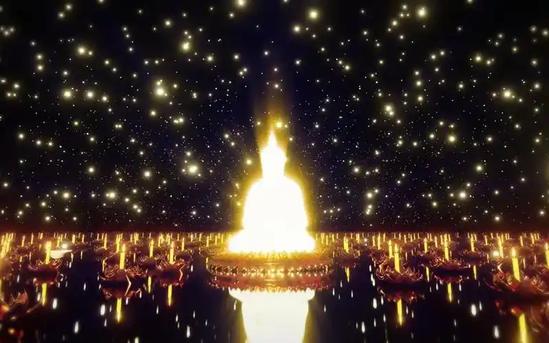 如来佛主佛光普照金色粒子歌舞晚会节目大屏幕舞台led背景视频素材