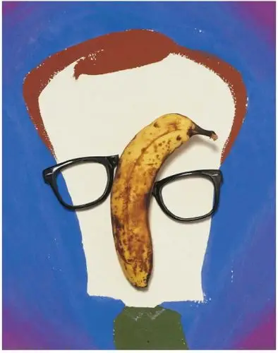 伍迪艾伦一共有两张,每一张的鼻子都是香蕉,伍迪真是太无敌好笑了