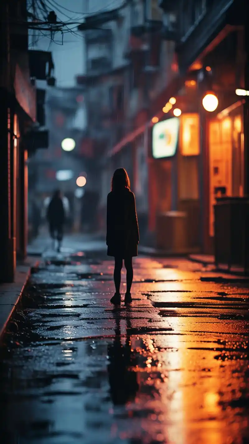 夜晚,一个人静静地欣赏着孤寂的夜景,这种伤感之美,如同一首忧伤的