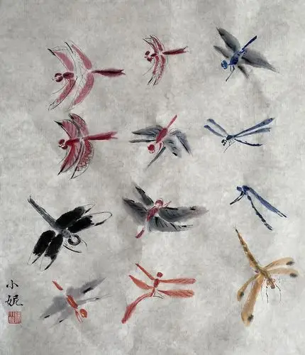 国画网络班第九节课《蜻蜓的画法》