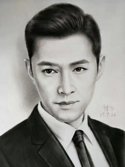 陈飞手绘明星肖像画