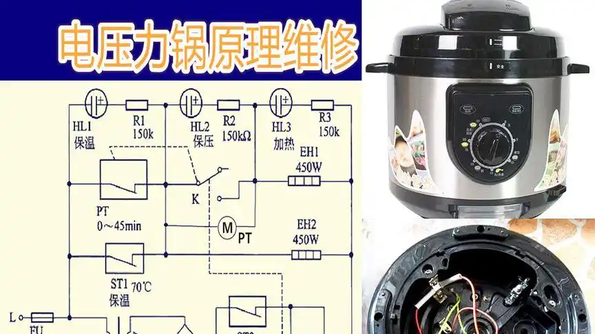 电压力锅维修需要掌握的内部电路原理与结构,看完视频维修很轻松