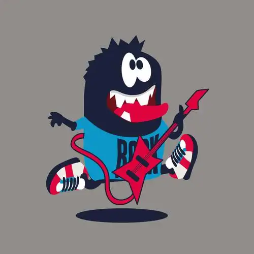 时尚潮流卡通怪兽插画矢量图