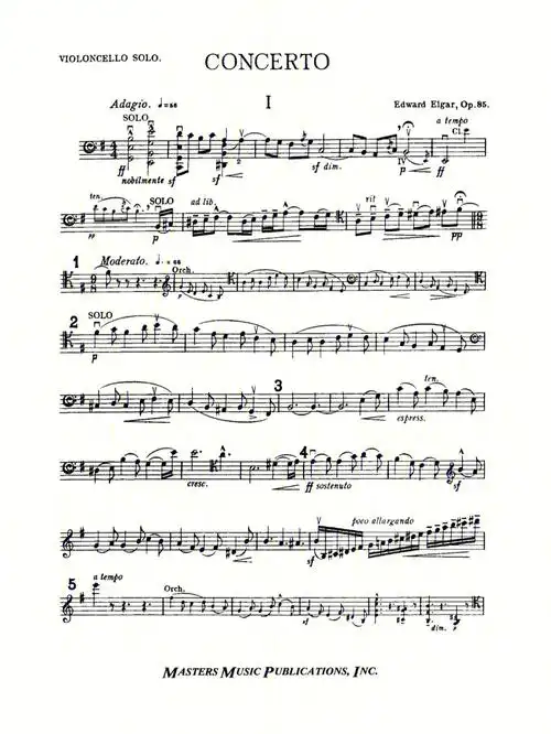 大提琴乐谱埃尔加协奏曲第一乐章