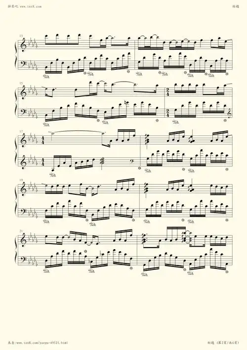 《不完美小孩,钢琴谱》左手丰富版,tfboys(五线谱 钢琴曲 指法)-弹吧|