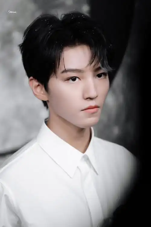 王俊凯白衬衫配挑染刘海