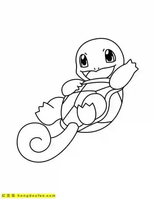 10张肉乎乎的可爱比卡丘及其他口袋宝贝卡通涂色简笔画