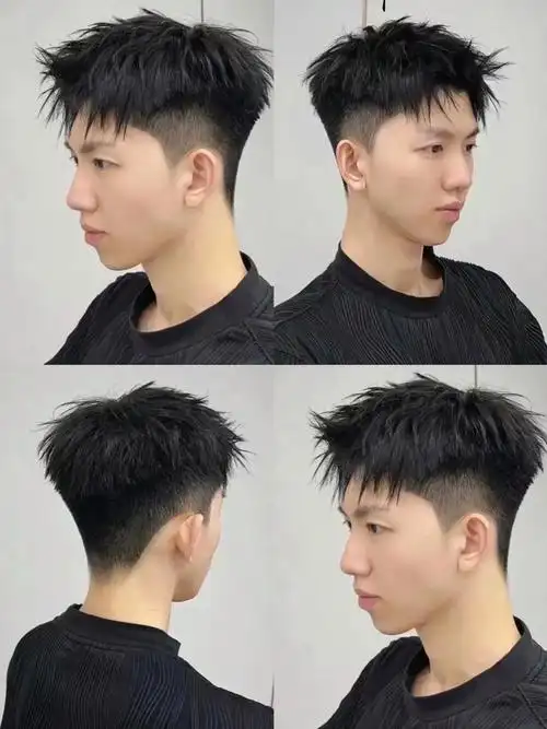 男生初春清爽老虎头发型,高考后男生烫发