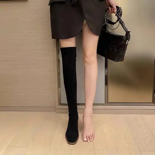 过膝靴你缺一双过膝长靴超级显高显瘦