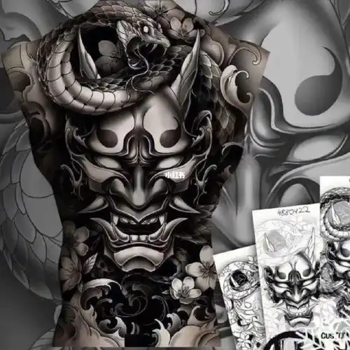 满背般若纹身手稿分享