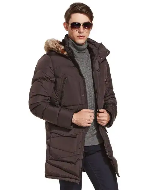 versace collection男装专场 黑啡色酷感时尚长袖羽绒服