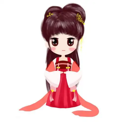 超可爱卡通汉服少女png图片免抠素材 人物素材-第1张