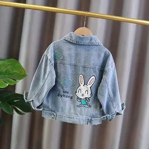 女童牛仔外套春装儿童洋气牛仔衣大童装女孩春秋夹克上衣2024新款