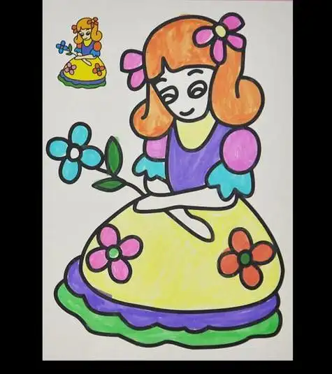 8k纸简笔画上色