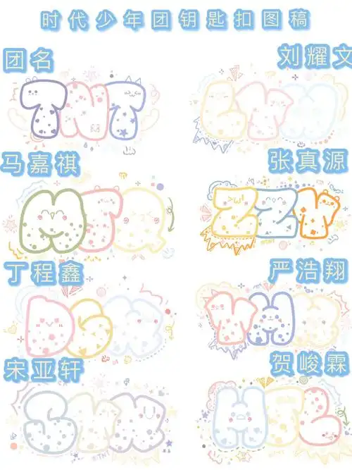 时代少年团成品钥匙扣图稿