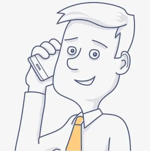 白领打电话手绘男士打电话矢量插画