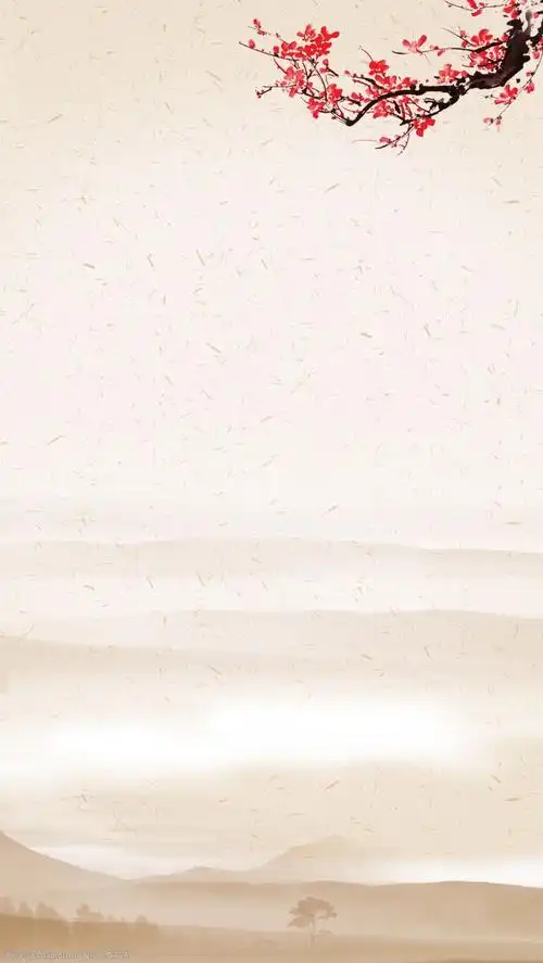 中国风水彩梅花背景