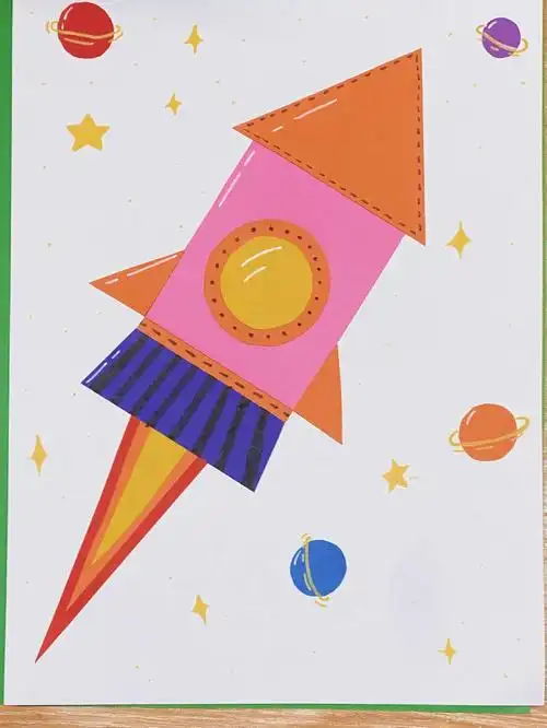 火箭剪贴画图形拼贴画创意手工