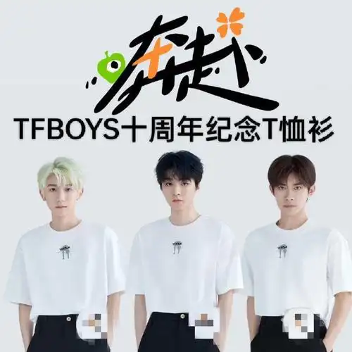 tfboys十周年应援服纪念t恤王俊凯王源易烊千玺同款联名款短袖衫