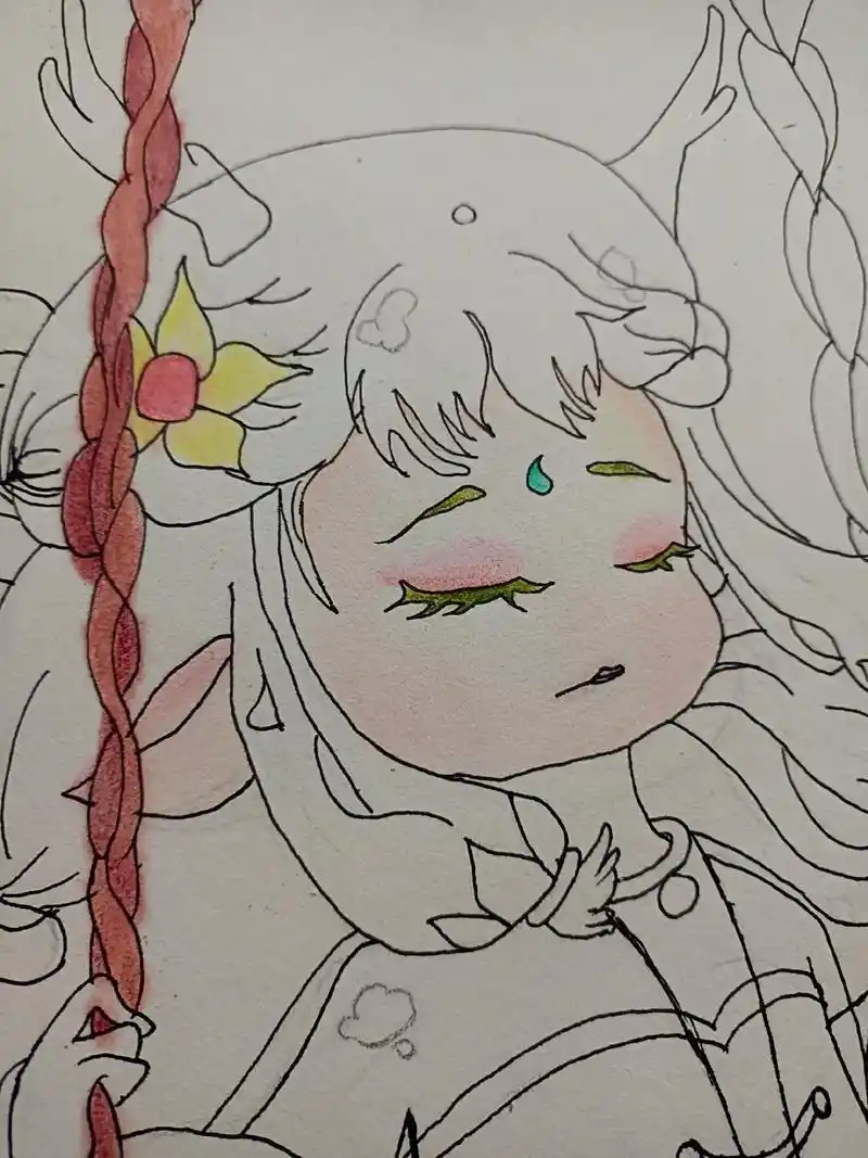 手绘  #临摹 #彩铅画 #彩绘 一没病二没灾 小小日子悠 - 抖音