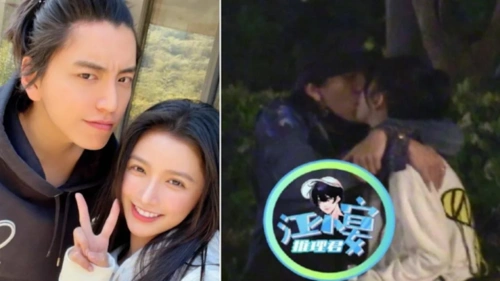 初哆咪娱乐王大陆爆出新恋情深夜街吻蔡卓宜