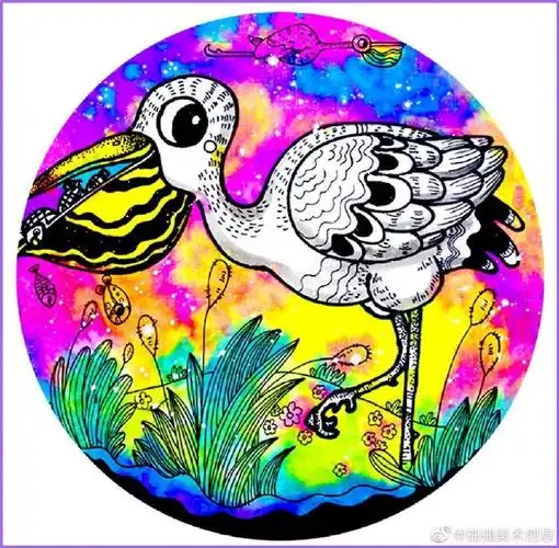 一组创意美术范画儿童创意美术超话#儿童画线描课资料##儿童画范画