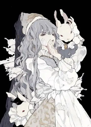 1 / 12 暗黑系人物绘画,独特的哥特式画风,有种诡异的萌.插画师:yuk