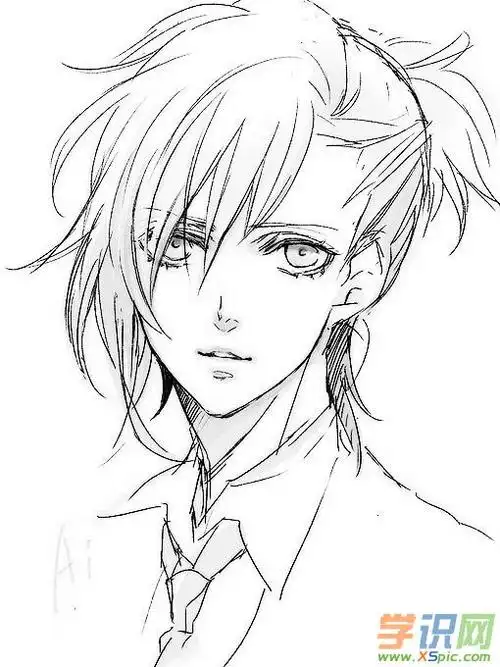 素描男生漫画图片大全_素描漫画图片