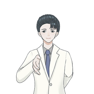 卡通手绘白色西装男生握手姿势