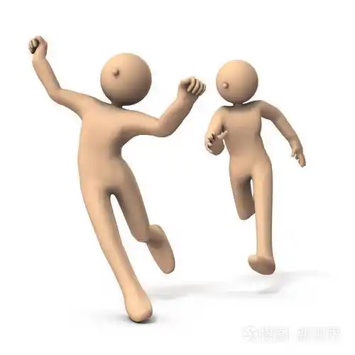 这两个角色正在逃跑一个是后视图白背巾