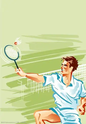 体育矢量背景图 羽毛球 羽毛球拍 打羽毛球 其他矢量 矢量素材 矢量图