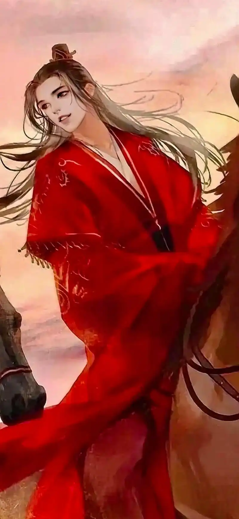 壁纸文案|古风红衣美男子93.