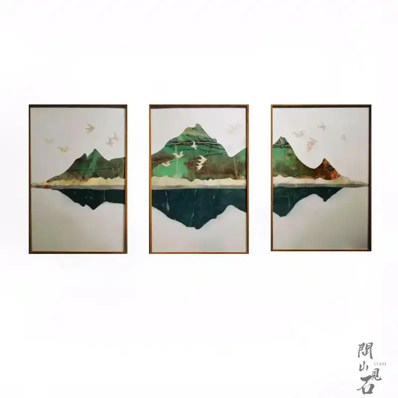 轻奢大理石拼画,山水画艺术品#创意画 #创意儿童画 #黑白装 - 抖音