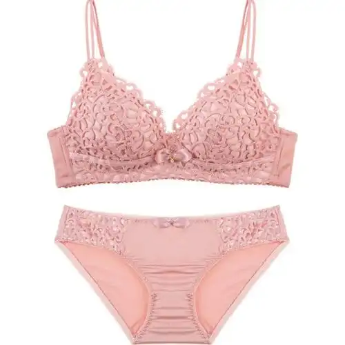 内衣内裤套装女薄款性感刺绣蕾丝小胸聚拢文胸夏季