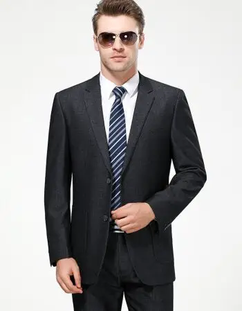 花公子新款中年男士西服套装两件套职业商务正装礼服西装男 单套可