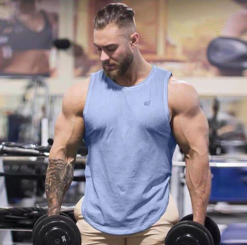 克里斯健身训练纯棉宽松背心运动休闲篮球男女款健美工字坎肩背心