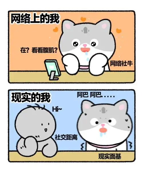 网络上的你vs现实中的你  #社恐  #梗图  #人间真实  #当代年轻人