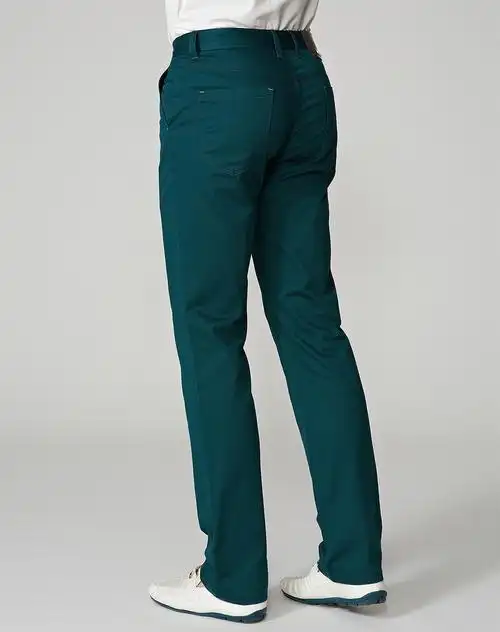 > 蓝绿色商务休闲裤长裤