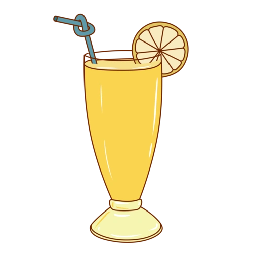 夏日卡通手绘饮品柠檬果汁