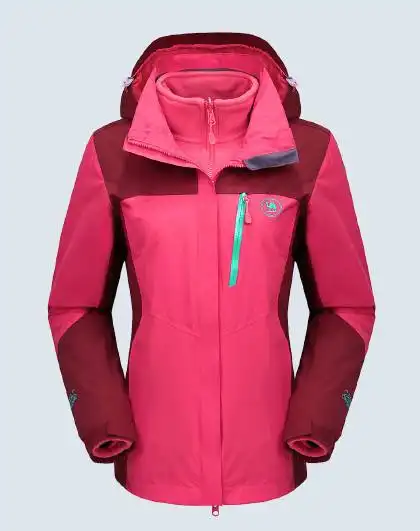 骆驼牌19秋冬新款旅行冲锋衣女款外套三合一抓绒可拆卸户外服装