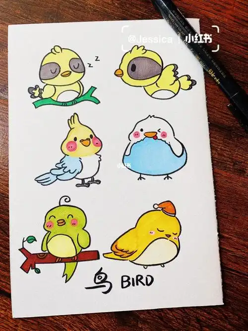 萌翻了的小胖鸟好阔爱吧#可爱简笔画  #手帐  #儿童简笔画  #手帐素材
