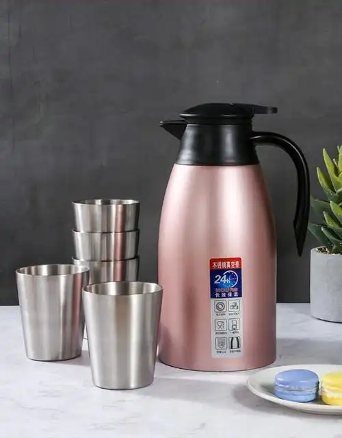 定制304不锈钢内胆真空保温壶家用大容量开水瓶便携旅行暖壶热水瓶2升