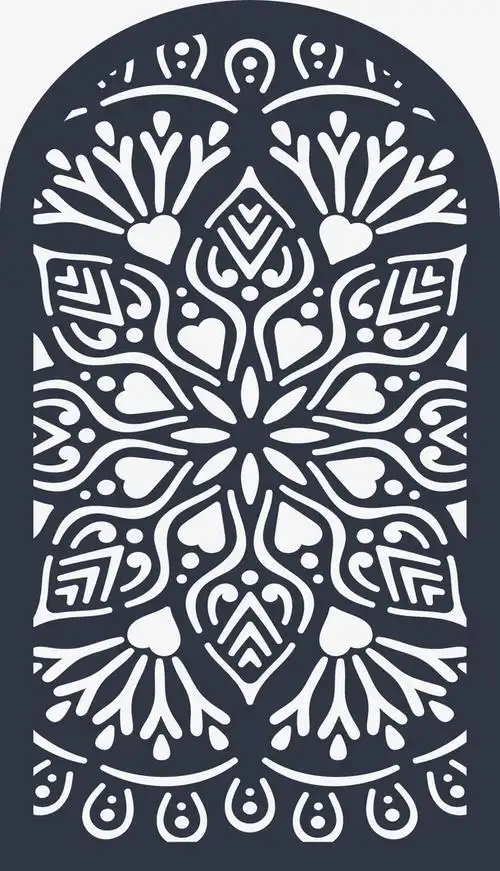 蓝色镂空宗教花纹免抠素材免费下载_觅元素51yuansu.com