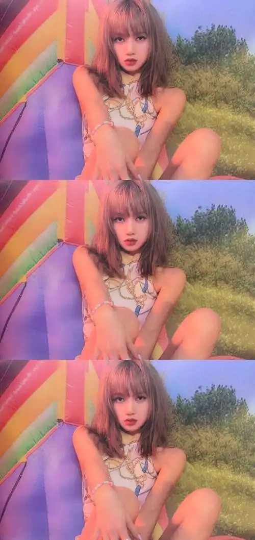 lisa清甜可爱潮流拼接手机壁纸