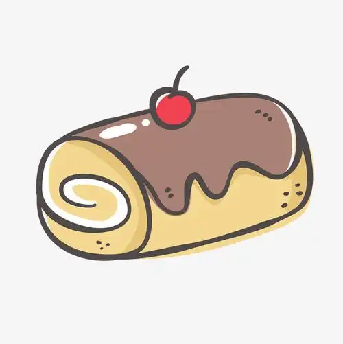 糕点卡通面包卷矢量图下载